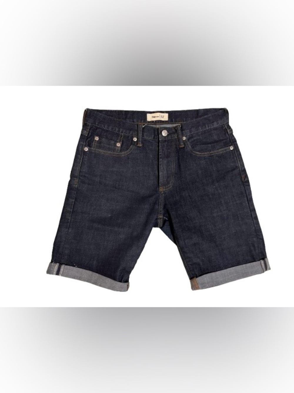 GAP Dark Wash Rolled Hem Denim Shorts Bermuda Sz 28 x 30 Slim Resin Rinse